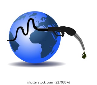 Earth and refueling hose, abstract design