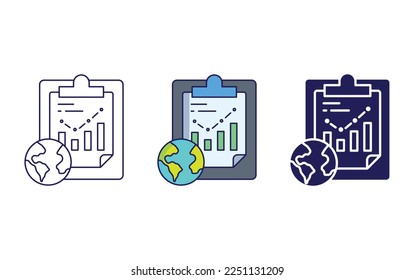 Earth Report icon vector illustration