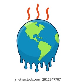 Earth with Rising Temperature - Global Warming, Climate Crisis and Environmental Warning Vector