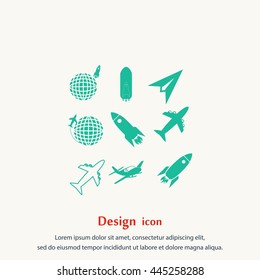 Earth and rockets icon