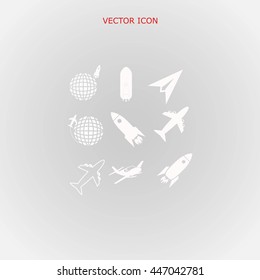 Earth and rockets icon