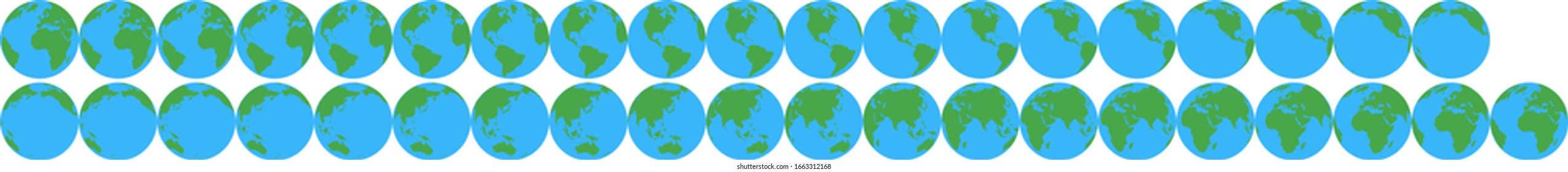 Earth rotation animation sprite sheet