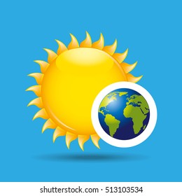 earth rotation the sun icon design vector illustration eps 10