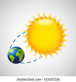 earth rotation the sun icon design vector illustration eps 10