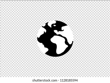 Earth round globe world symbol black vector illustration
