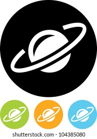 Earth satellite orbit - Vector icon isolated