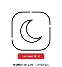 Earth satellite symbol, Moon outline vector icon