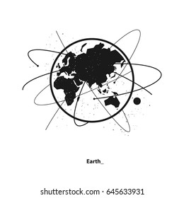 Earth and satellites orbits. Eastern hemisphere