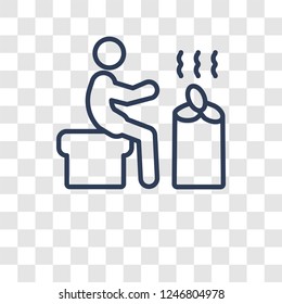 Earth sauna icon. Trendy Earth sauna logo concept on transparent background from sauna collection