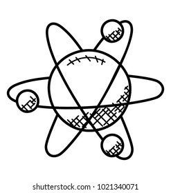 
Earth Science. Astrophysics concept. Vector doodle icon 
