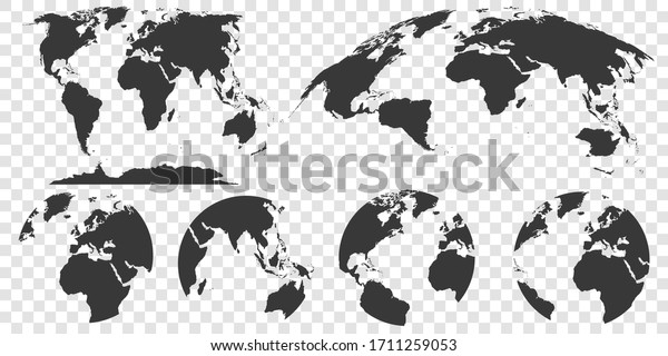 Earth Set 3d Political Map World Stock Vector (Royalty Free) 1711259053 ...