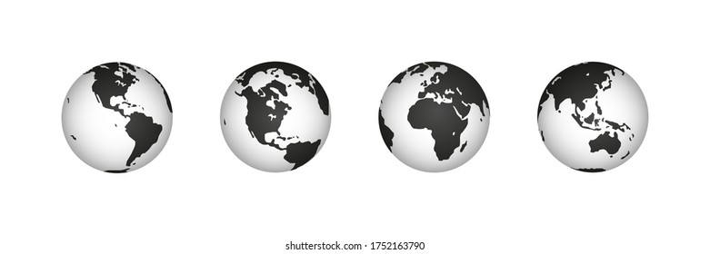 Earth set icon on white background. Vector abstract graphic design illustration