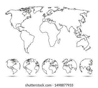 World Map One Line Images Stock Photos Vectors Shutterstock