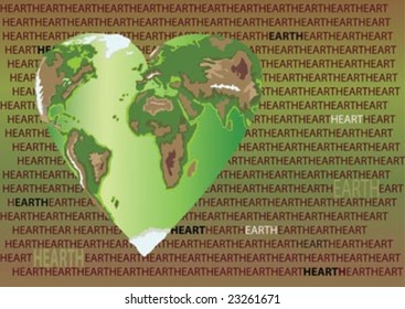 the earth in the shape of a heart