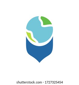 Earth shield logo template vector icon design