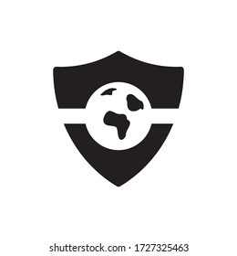 Earth shield logo template vector icon design