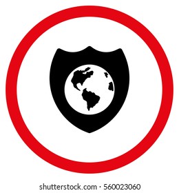 Earth Shield Vector Bicolor Rounded Icon Stock Vector (Royalty Free ...