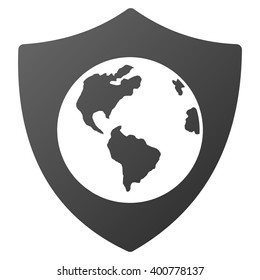 Earth Shield vector toolbar icon for software design. Style is a gradient icon symbol on a white background.