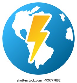 Earth Shock vector toolbar icon for software design. Style is a gradient icon symbol on a white background.