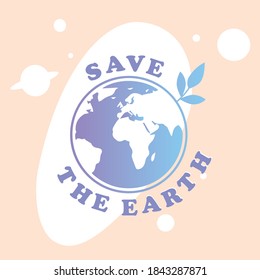 earth sign eco planet save the planet flat vector image