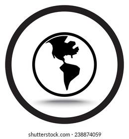 Earth sign icon, vector illustration. Flat design style