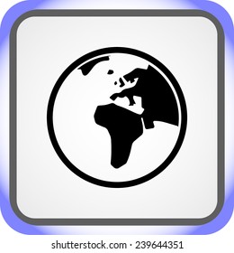 Earth sign icon, vector illustration. Flat design style