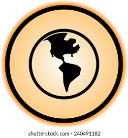 Earth sign icon, vector illustration. Flat design style