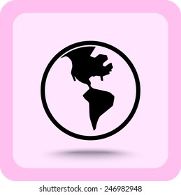 Earth sign icon, vector illustration. Flat design style