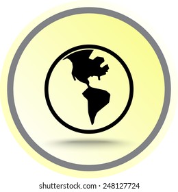 Earth sign icon, vector illustration. Flat design style