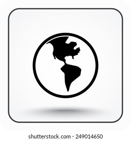 Earth sign icon, vector illustration. Flat design style