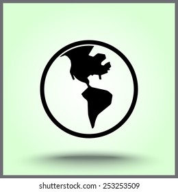 Earth sign icon, vector illustration. Flat design style