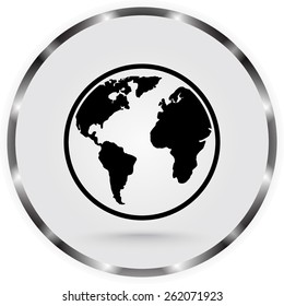 Earth sign icon, vector illustration. Flat design style