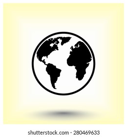 Earth sign icon, vector illustration. Flat design style
