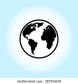 Earth sign icon, vector illustration. Flat design style