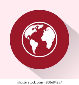Earth sign icon, vector illustration. Flat design style