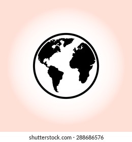 Earth sign icon, vector illustration. Flat design style