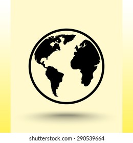 Earth sign icon, vector illustration. Flat design style