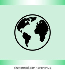 Earth sign icon, vector illustration. Flat design style