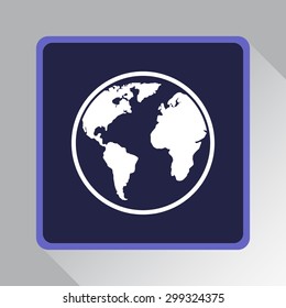 Earth sign icon, vector illustration. Flat design style