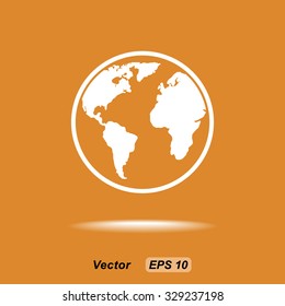 Earth sign icon, vector illustration. Flat design style