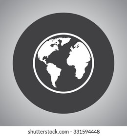 Earth sign icon, vector illustration. Flat design style