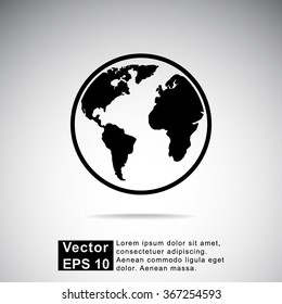 Earth sign icon, vector illustration. Flat design style