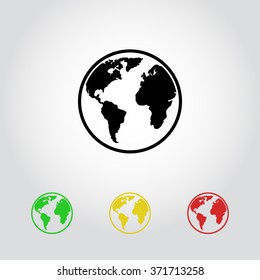 Earth sign icon, vector illustration. Flat design style