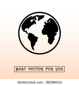 Earth sign icon, vector illustration. Flat design style