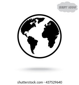 Earth sign icon, vector illustration. Flat design style