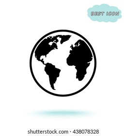 Earth sign icon, vector illustration. Flat design style