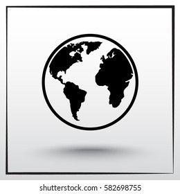 Earth sign icon, vector illustration. Flat design style