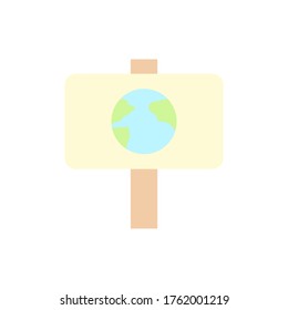 Earth, signboard icon. Simple color vector elements of mother earth day icons for ui and ux, website or mobile application