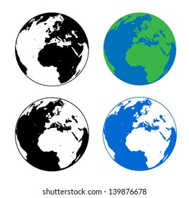 Earth Silhouette Vector Illustrations