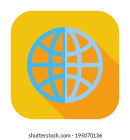 Earth. Single flat color icon. Vector illustration.